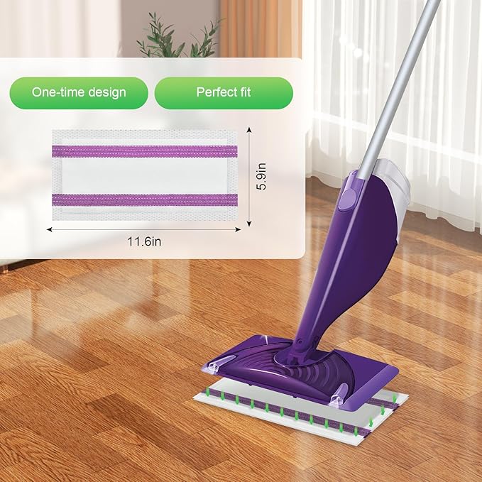 42 Count Disposable for Swiffer Wet Pads Refill Replacement for Swiffer WetJet Spray Mop, Extra Strong Dirt Locking and Water Absorbent, Powerful Stain Removal