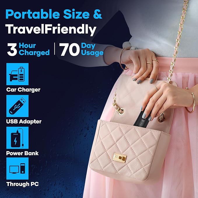 Cordless Water Flosser, Water Dental Flosser, Rechargeable Irrigation Cleaner,4 Modes Portable Water Flosser with 5 Nozzles, Water Flossers for Teeth, Dental Tools (Black)