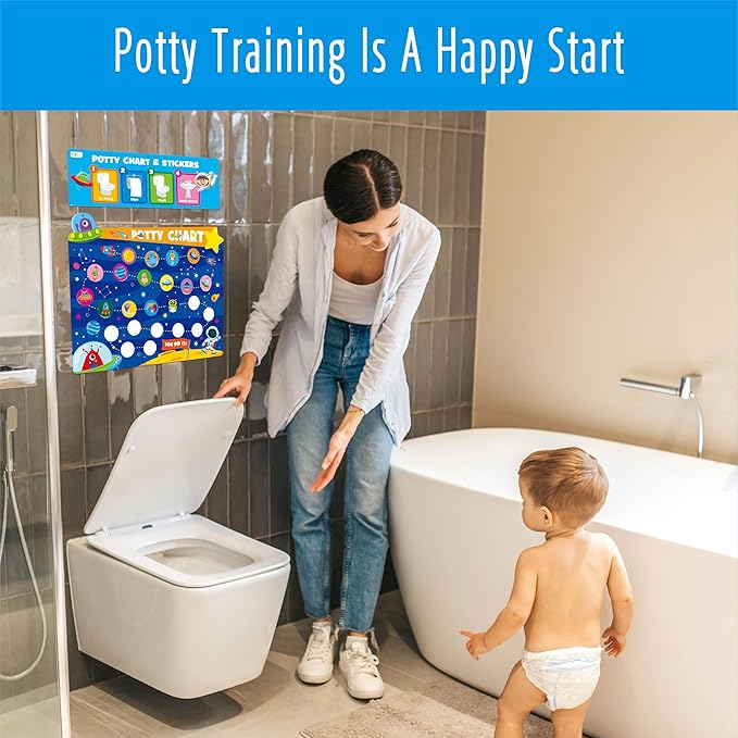 Potty Training Sticker Chart for Kids, 15 Incentive Potty Charts & 630 Stickers (Space, Farm, Dinosaur, Ocean, Construction Site) Potty Training Charts for Boys & Girls, Multiple Toddlers