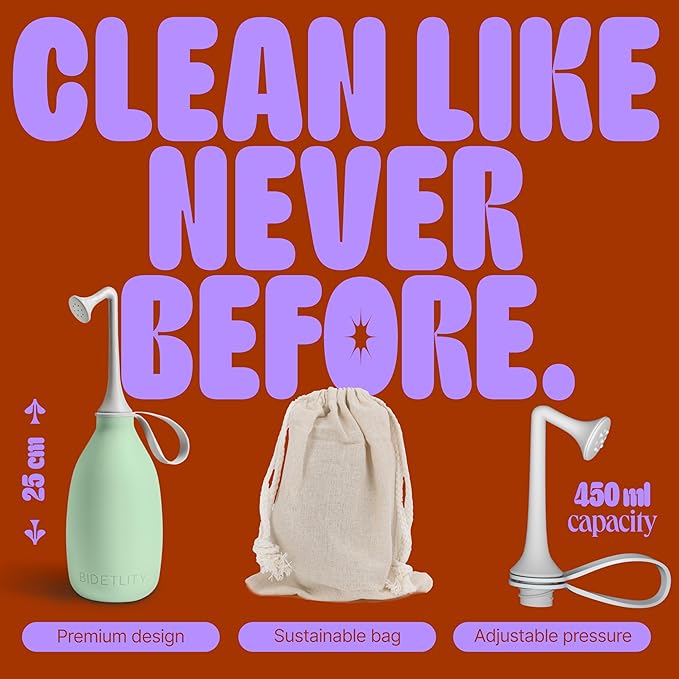 Butt & Intimate Shower 3.0 – Mobile Travel Bidet & Sustainable Intimate Shower, Replaces Wet Wipes, Saves Toilet Paper, Portable Handheld Bidet, Travel Bag Included, BPA-Free - Minty Mint