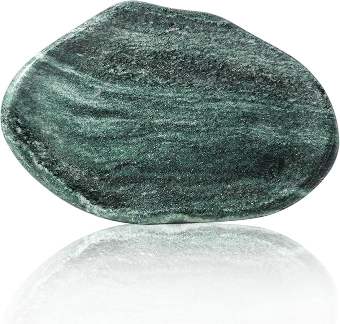 Koville Green Marble Cloud Shape Vanity Tray, Serving Stone Key Tray for Home Decor, 10" x 7" Luxurious Natural Marble Storage Trays for Bathroom, Stone Plate Holder for Perfume, Candle and Jewelry