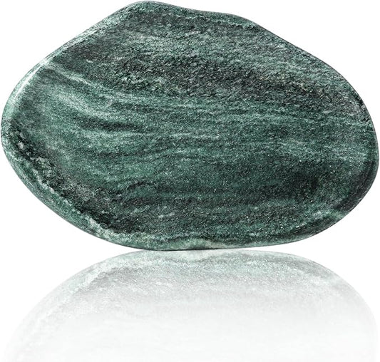 Koville Green Marble Cloud Shape Vanity Tray, Serving Stone Key Tray for Home Decor, 10" x 7" Luxurious Natural Marble Storage Trays for Bathroom, Stone Plate Holder for Perfume, Candle and Jewelry