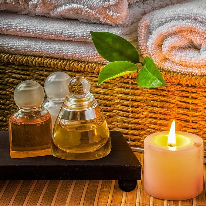 Amyhill Wood Pedestal Stand Kitchen Soap Tray Farmhouse Wooden Riser Stand for Kitchen Bathroom Counter Table Decor Plant Candle Vases Display (Black, 9 x 6 Inch)