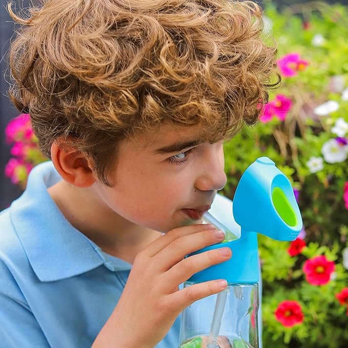 b.box 15oz Tritan Kids Water Bottle – Toddler Drink Bottle with Straw for School, Daycare, Travel w/Easy-Grip Triangular Design, Leak Proof Lid & Handle, BPA Free, Dishwasher Safe (Lilac Pop)