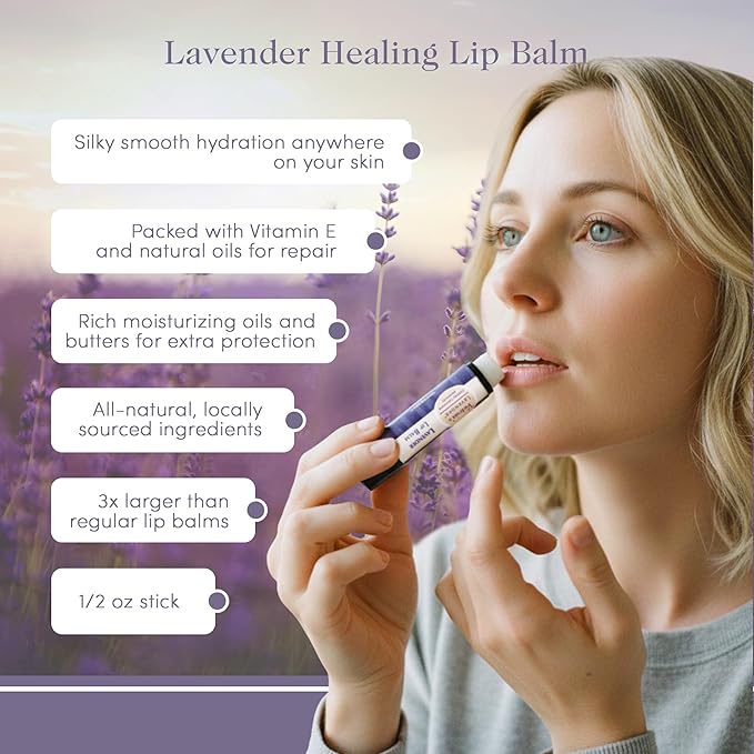 Victoria's Lavender Gift Set - Handmade Soap, Hand & Body Lotion, Lip Balm, Body Candle Luxury Lavender Products, Ideal Pamper Gifts for Women & Spa Gift - Made in the USA Lavender Set