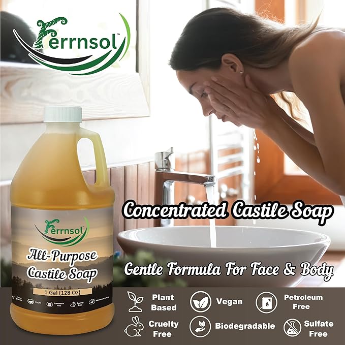 AP Castile Soap Liquid (1 Gallon) – Unscented, Fragrance-Free, Refill – Natural All-Purpose Soap for Home, Hands, and More – Gentle, Non-Toxic formula – 128oz - Made in USA