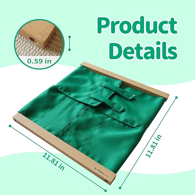 MONTESSORI OUTLET Velcro Frame | Practical Life Material for Toddlers & Preschoolers | Learn to Velcro Clothes, Develop Fine Motor Skills & Independence (Ages 3-6)