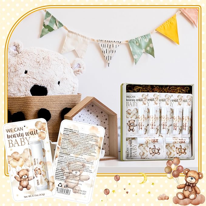 30 Pack We Can Bearly Wait Baby Shower Games Prizes Party Gifts Bulk Lip Balms Favors for Winners Adults Guests Gender Reveal Favors Decorations Baby Shower Souvenirs Gift Bags Stuffers