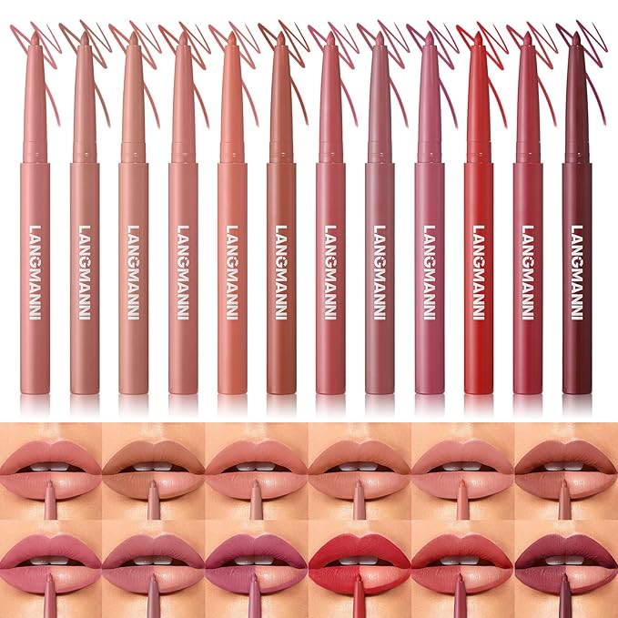 Jolilab Matte Lip Liner Set, Lip Makeup Set Natural Smooth Long-Lasting And Hydrating Beauty Daily Cosmetics Gift for Girls Easy-to-Use