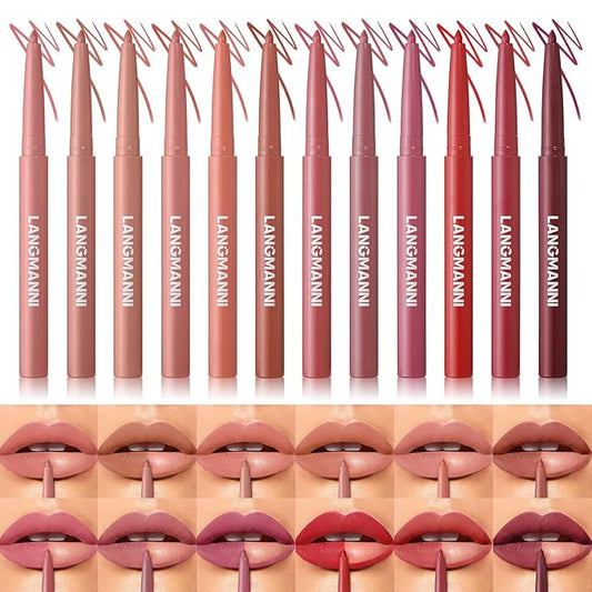 Jolilab Matte Lip Liner Set, Lip Makeup Set Natural Smooth Long-Lasting And Hydrating Beauty Daily Cosmetics Gift for Girls Easy-to-Use