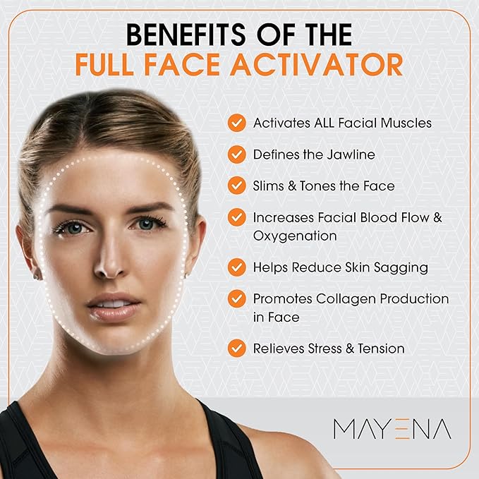 Jaw Exerciser for Men & Women | 3-Level Resistance Set | Full-Face Trainer Innovated by Mayena | Powerfully Engages All Facial Muscles | Sculpts the Face, Strengthens Facial Muscles & Defines Jawline