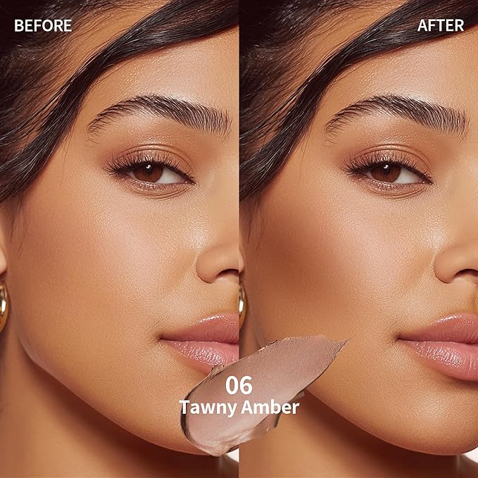 Cream Contour Stick, Cool Toned Contour & Sculpt Stick for Natural Sculpted Face Makeup, Creamy Texture & Non Cakey, Long Lasting Cream Bronzer Stick, Buildable & Highly Pigmented, (06 Tawny Amber)