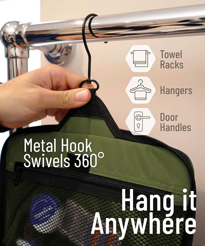 DD D&D Wanderlust D&D Hanging Travel Toiletry Bag for Men and Women – Cosmetics, Makeup and Toiletries Organizer Kit with 10 Compartments