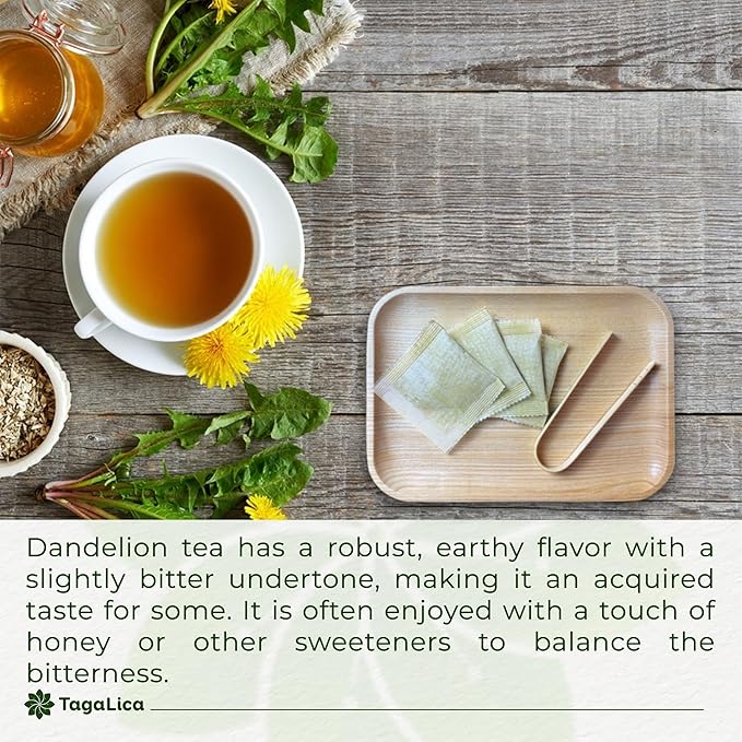 TagalicaTa Premium 55 Dandelion Root Tea Bags, 100% Natural & Pure from Dandelion Root, Eco-Conscious Tea Bags, Herbal Tea. No Sugar, No Caffeine, No Gluten, Vegan.