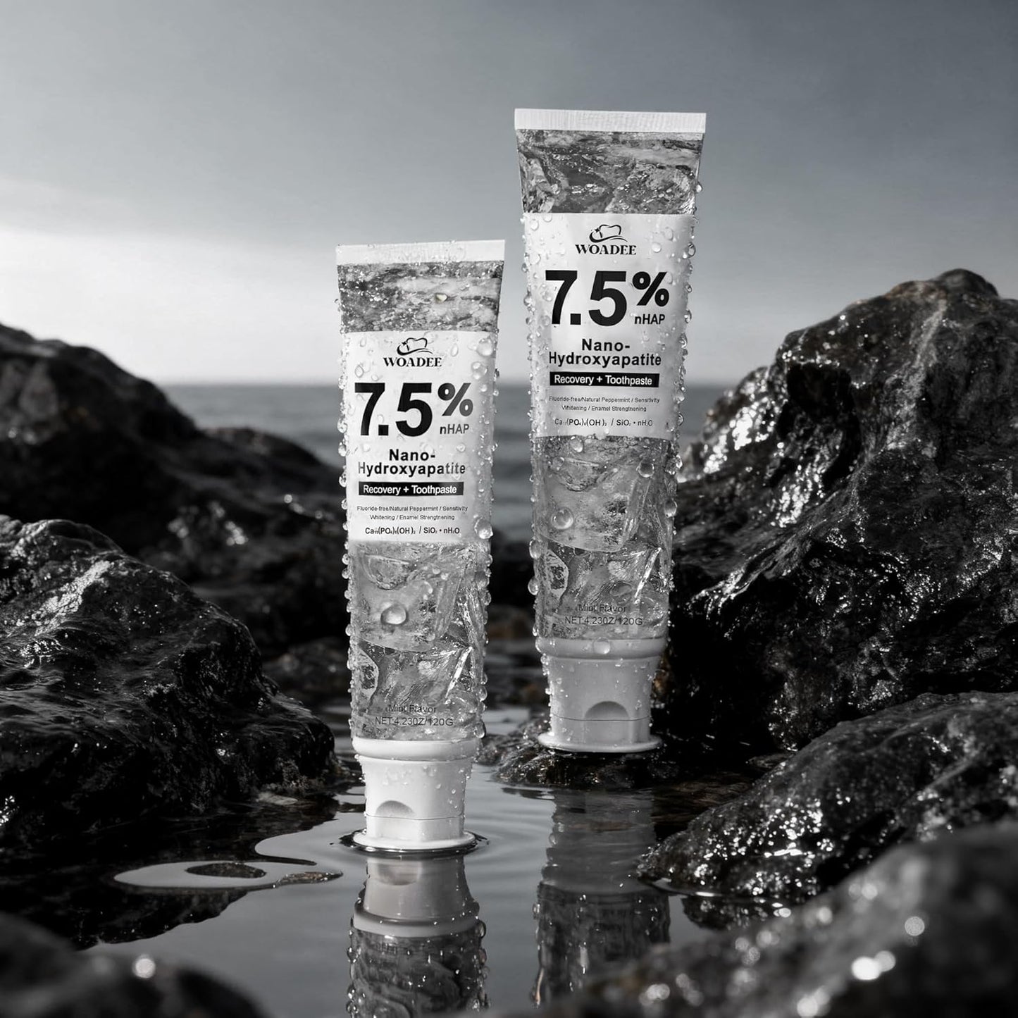 Woadee Hydroxyapatite Toothpaste for Advanced Enamel Protection, Fluoride-Free Nano Hydroxyapatite Toothpaste, Gentle and Effective Formula, Fresh Breath, Suitable for Sensitive Teeth 4 Pack