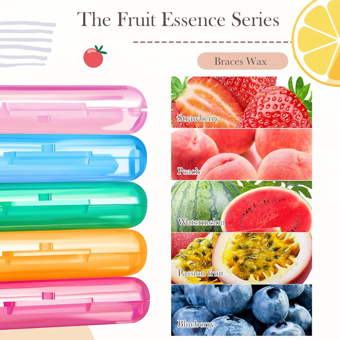 Geiserailie 10 Pack Braces Wax for Teeth New Flavored Dental Orthodontic Wax with Applicator Scraper for Braces Wearer, Oral Appliances, Aligners Patients, Fruit Floral Flavors