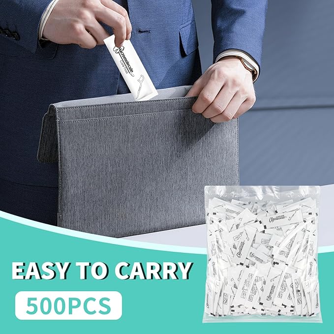 500 Count Floss Picks Individually Wrapped,Portable Flossers for Adults,Suitable for Oral Care in Restaurants, Travel, Hotels and Offices