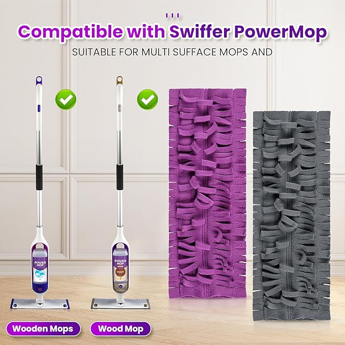16 Pack Disposable Power Mop Pads Refills with Swiffer PowerMop Multi-Surface Replacement Mopping Pads