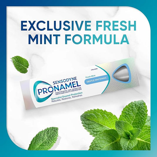 Sensodyne Pronamel Gentle Teeth Whitening Enamel Toothpaste for Sensitive Teeth, to Reharden and Strengthen Enamel, Amazon Exclusive, Fresh Mint - 4 Ounces (Pack of 4)