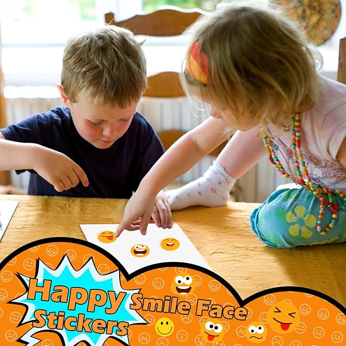 1500 Pcs Smiley Face Stickers Motivational Stickers for Teachers (Bright Yellow-3 Pack)