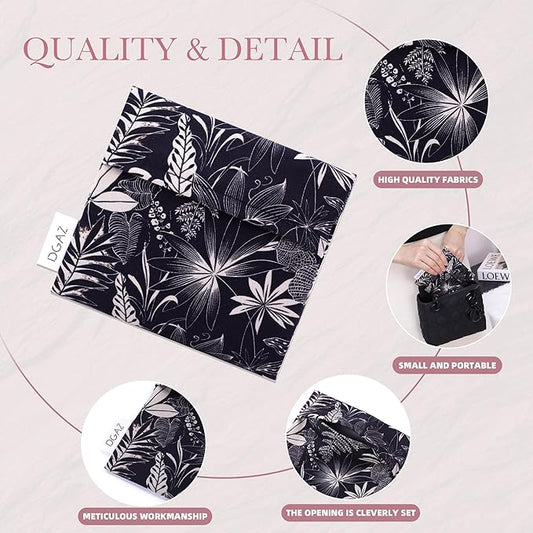DGAZ Sanitary Napkin Storage Bag, Period Bag for Teen Aged Girls, Portable Period Bag for Panty Liners/Menstrual Cup/Small Tampons，Mini Makeup Bag for Purse(Dark Fragrance)
