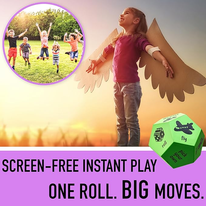 Movement Dice - Preschool Play Equipment & Recess Toys for Elementary Outside Gymnastics Games, Exercise Dice for Kids as Gross Motor Toys, PE Equipment for Outdoor & Indoor Recess Classroom