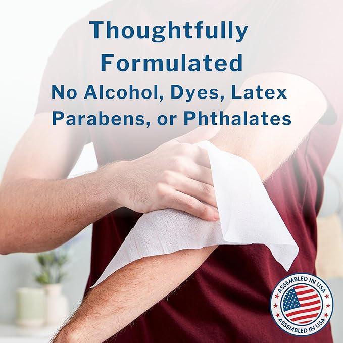 McKesson Washcloth Wipes for Adults, Unscented (6 Pack, 576 Washcloths) Disposable Wash Cloths for Body - Fragrance-Free No-Rinse Formula - Good for Incontinence and Elderly - 96 Wipes Per Pack