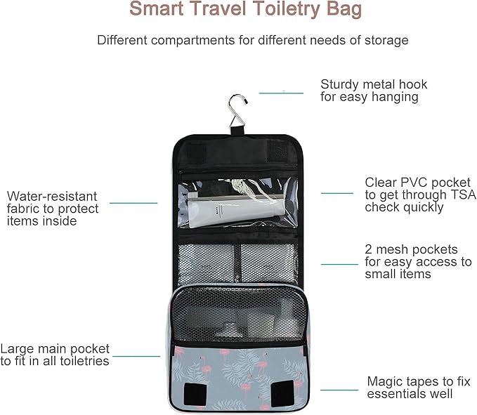 senya Hanging Travel Toiletry Bag Kit Makeup Case Cosmetics Organizer for Men Women