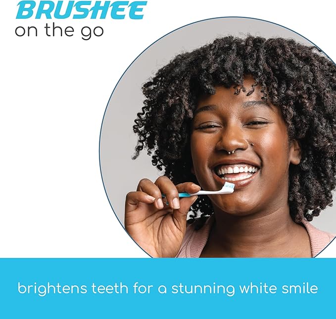 Brushee The Evolution Oral Care Whitening | Prepasted On-The-Go Whitening Toothbrushes | 4-in-1 (Paste + Brush + Floss + Pick) | Individually Wrapped | Disposable | Travel Toothbrushes (Pack of 36)