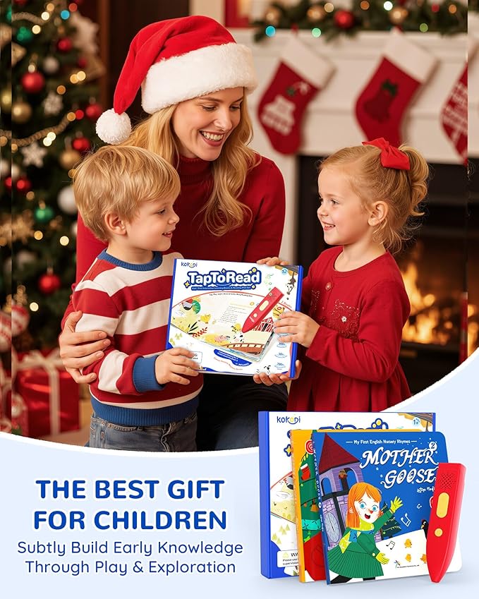 KOKODI Talking Pen Books Set, Interactive Audio Nursery Rhymes with Learning Pen, Educational Sensory Toy, Early Learning Gift for Toddlers Kids, Birthday & Christmas Gifts for Boys Girls Age 2-6