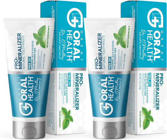 Nano hydroxyapatite Fluoride-Free, Pro Mineralizer Toothpaste: Dentist Formulated Remineralizing Anti Cavity Xylitol Toothpaste, Enamel Support Sensitive Teeth – Wintermint