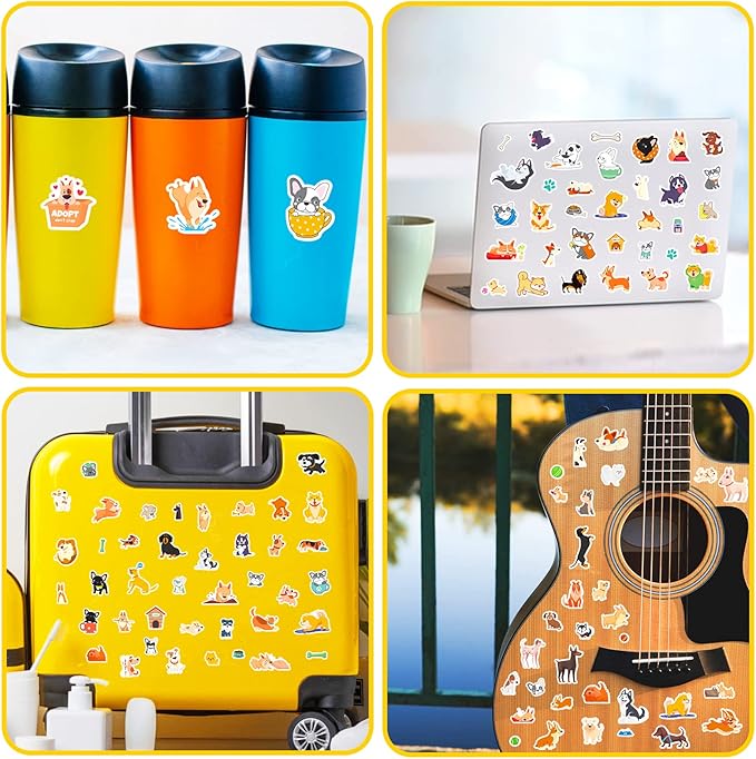 Cute Dog Stickers Puppy Pet Decal Sticker 780 Counts Party Gifts Goodie Bags Decor School Reward Animal Birthday Party Favors Vinyl Waterproof Dog Water Bottle Laptop Stickers Invitation Decor