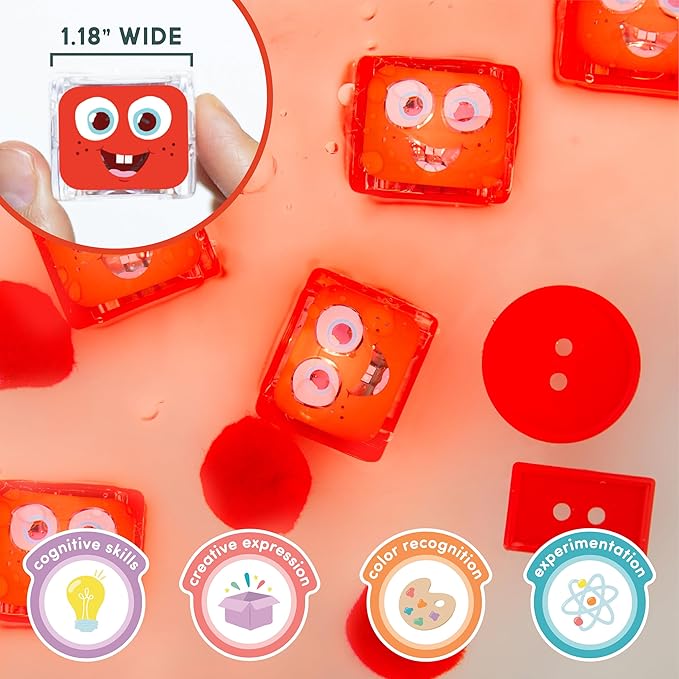 Glo Pals Play Pack Bundle with Sensory Play Jar, Water-Activated Light-Up Cubes, and Fun Fillers - Sensory Toys for Toddlers - Sensory Toy Kit with Light Up Cubes for Bathtub - Easy as ABC