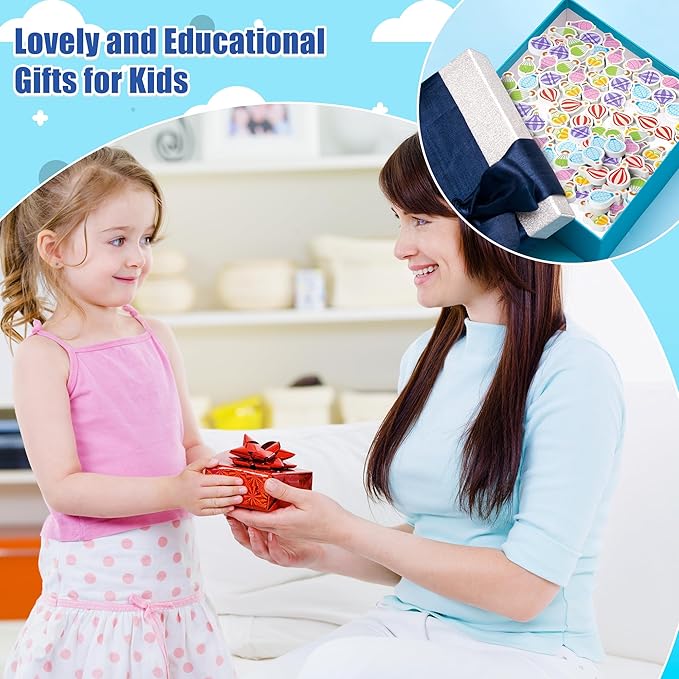 CJiangpo 60Pcs Hot Air Balloon Mini Erasers for Kids Bulk, Colorful Cartoon Cute Pencil Rubber Eraser Birthday Party Favors Fillers Kids Back to School Classroom Rewards Student Homework Prizes Gifts