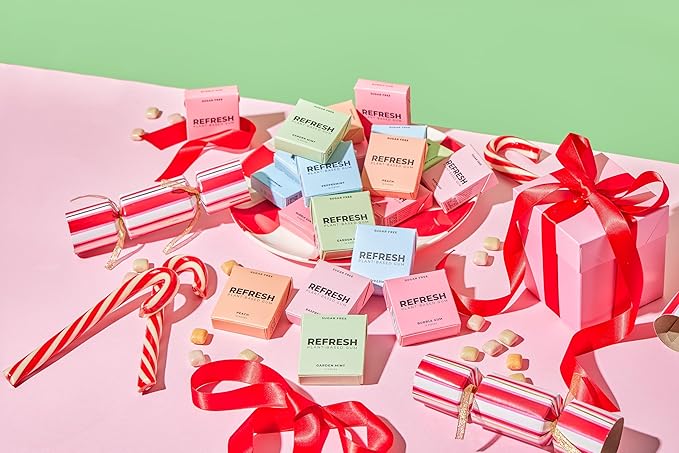 Refresh Gum, Xylitol, Natural, Sugar Free, Chewing Gum, Plastic Free, Natural Flavors & Organic Ingredients, Non GMO, Gluten Free, Vegan, 12 Count (Pack of 5), Raspberry