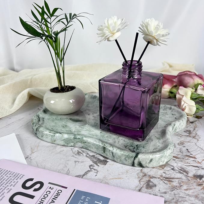 Natural Travertine Tray (Green（Glossy）)