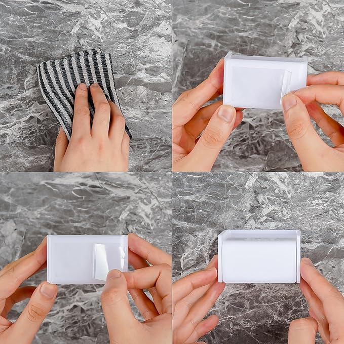 2 Pack Toothbrush Holder Wall Mounted with Cover for Bathroom, 2 Slots Toothbrush Storage Organizer for Shower, Self Adhesive Toothbrush Hanger Rack for Dorm, Cabinet (White)