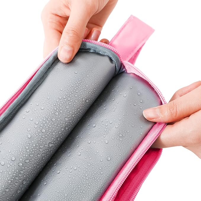 Kids Toiletry Bag for Girls, Travel Toiletry Bag for Little Young Girls Cosmetic Bag Makeup Bag Waterproof Hanging Wash Bag Toddler Toiletries, Tie Dye Pink