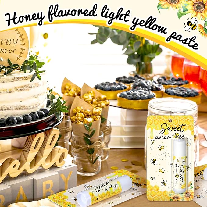 30 Pack Sweet as Can Bee Bulk Baby Shower Games Prizes Party Gifts Lip Balms Favors for Winners Adults Guests Gender Reveal Favors Decorations Baby Shower Souvenirs Gift Bags Stuffers