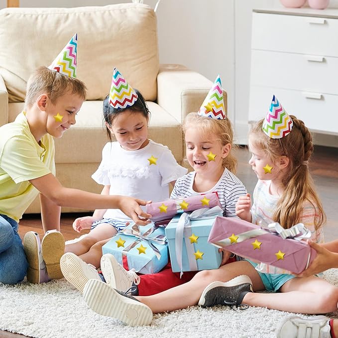 1000 PCS Star Stickers for Kids,1 inch Holographic Star Stickers for DIY, Crafts, Behavior Chart, Student Planner, School and Classroom Teacher Supplies (Gold-Stamped Star)