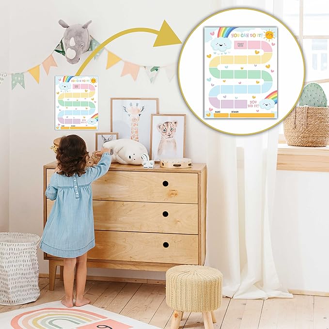 20 Rainbow Reward Chart with 432 Round Stickers, Incentive Behavior Chart for Kids at Home Classroom, Kids Routine Daily Chore Sticker Chart-B16