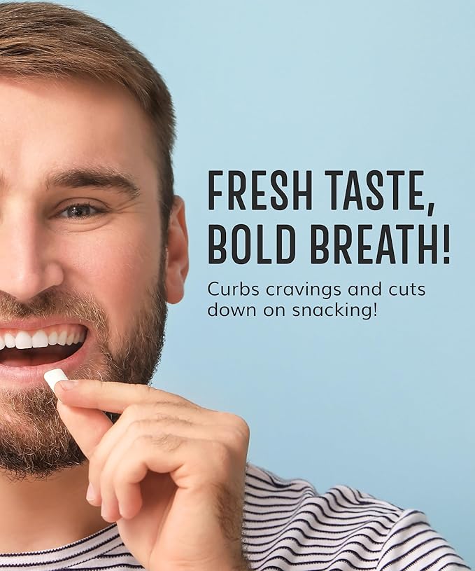 Sugar Free Chewing Gum (84pcs) – Xylitol & Stevia Sweetened – Aspartame Free, All-Natural, Vegan, Gluten-Free, Keto – Assorted Mint