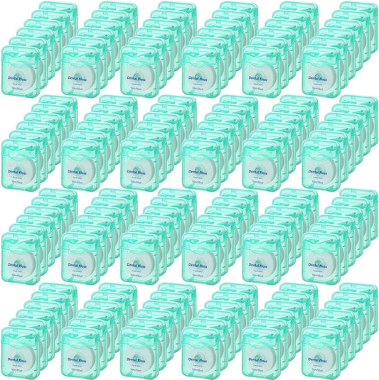Honeydak 150 Pack Dental Floss Bulk Mint Flavored Floss 50m Each Travel Dental Floss Oral Care for Teeth and Gum Protection(Green)