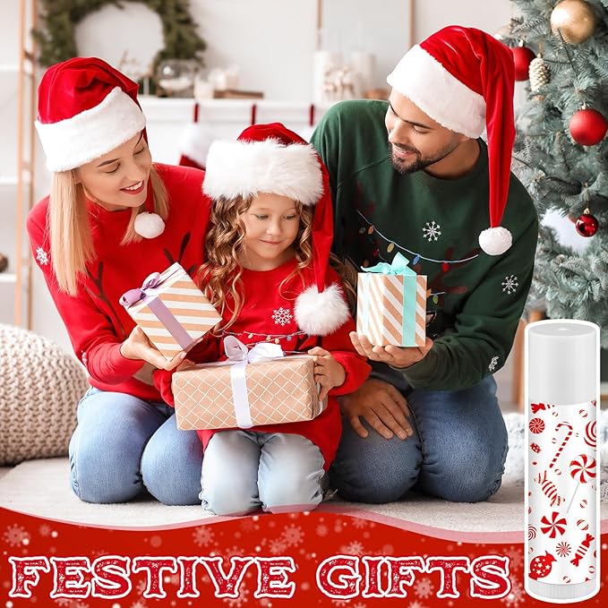 15 Pack Christmas Lip Balms Bulk Christmas Candy Peppermint Cane Scented Holiday Flavor Lip Balm Gifts Xmas Party Gifts Bulk Xmas Items Stocking Stuffers for Women Men Staff Employee (Lollipop 2)