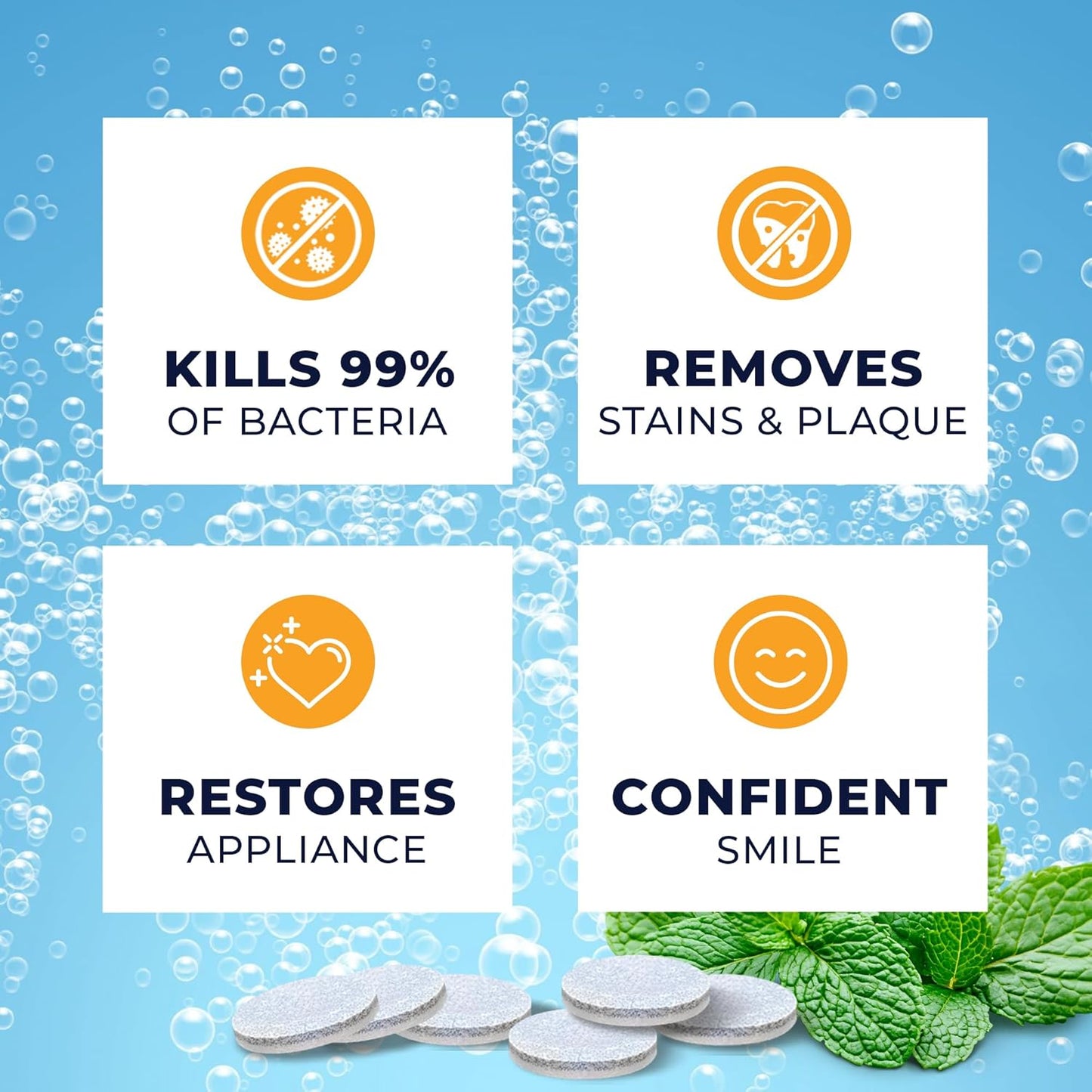 Retainer Cleaner Tablets 120 - Invisalign Cleaner - Denture Cleaner. Efferdent Retainer Cleaner Tablets, Night Guard, Mouth Guards, Aligners & Dental Appliance Cleaner - 4 Month Supply.