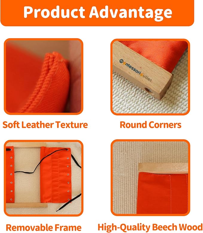 MONTESSORI OUTLET Lacing Frame | Practical Life Material for Toddlers & Preschoolers, Develop Fine Motor Skills & Independence (Ages 3-6)