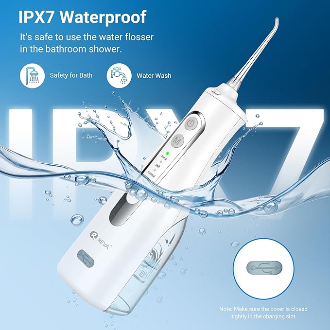 Cordless Water Flosser for Teeth, Gums & Braces – 4 Modes, 300ML Tank, 360° Nozzle, IPX7 Waterproof, USB Rechargeable 2000mAh Battery for Home & Travel (M149 Pro White)