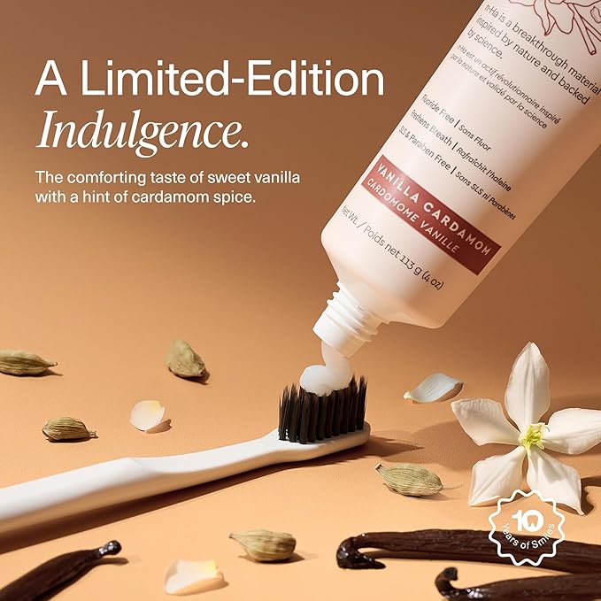 Boka Fluoride Free Toothpaste, Nano Hydroxyapatite Toothpaste, Appropriate for Sensitive Teeth - for Adult, Kids Oral Care - Vanilla Cardamom Flavor, 4 Fl Oz 1Pk US Manufactured