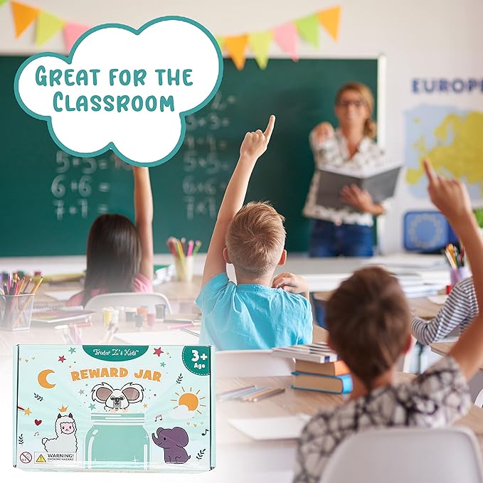 Trader Z's Kids- Premium Wooden Star Reward Jar, Chore Chart, Toddler and Kids Potty Training, Classroom and Teacher Gifts, Boys and Girls Behavior Chart, Magnetic Reward Chart for Kids.