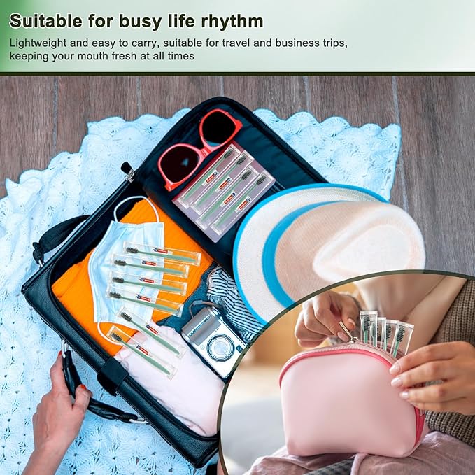 HOFASON Disposable Toothbrushes with Toothpaste 20 Pack, Travel Bulk Toothpaste and Toothbrush Set, Travel Size Tooth Brush Paste, Individually Wrapped Toiletries for Homeless, Nursing Home, Hotel